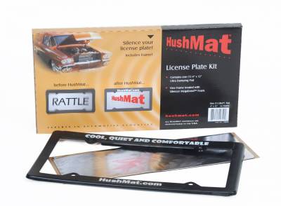 Hushmat - Hushmat License Plate Kit - 4"X12" Ultra Damping Pad w/frame&Silencer Megabond foam back 10600