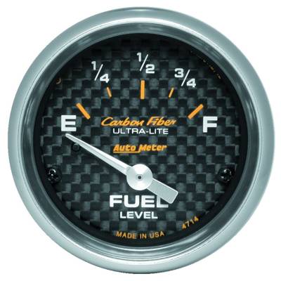 Auto Meter - Auto Meter Gauge; Fuel Level; 2 1/16in.; 0E to 90F; Elec; Carbon Fiber 4714