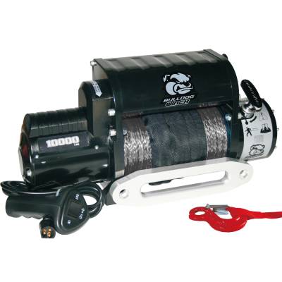 Bulldog Winch - Bulldog Winch 10000lb Winch w/5.8hp Series Wound, Integrated, 100ft Synthetic Rope, Alu Frl 10017