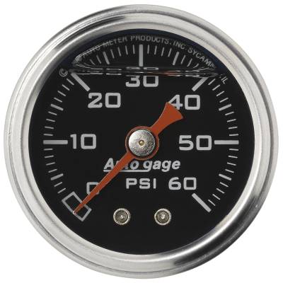 Auto Meter - Auto Meter Gauge; Pressure; 1.5in. direct mnt; 60psi; Liquid Filled Mech; Blk; 1/8in. NPTF 2173