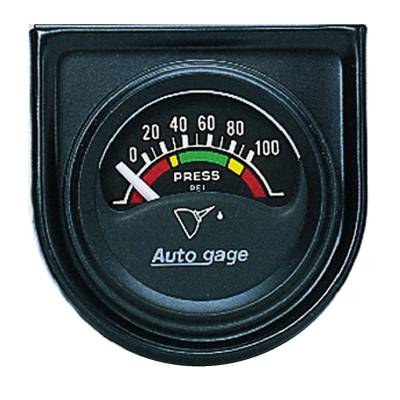 Auto Meter - Auto Meter Gauge Console; Oil Press; 1.5in.; 100psi; Elec; Blk Dial; Blk Bezel; AutoGage 2354