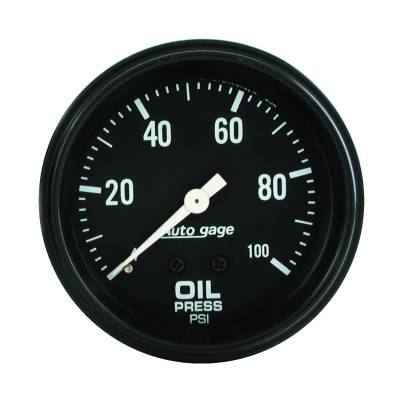 Auto Meter - Auto Meter Gauge; Oil Pressure; 2 5/8in. 0-100psi; Mechanical; Black; AutoGage 2312