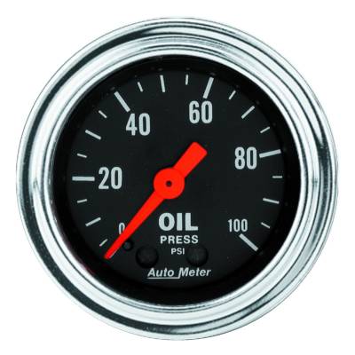 Auto Meter - Auto Meter Gauge; Oil Pressure; 2 1/16in.; 100psi; Mechanical; Traditional Chrome 2421