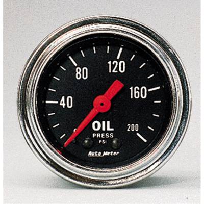 Auto Meter - Auto Meter Gauge; Oil Pressure; 2 1/16in.; 200psi; Mechanical; Traditional Chrome 2422