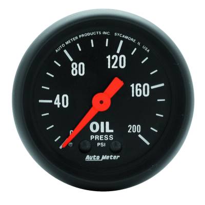 Auto Meter - Auto Meter Gauge; Oil Press; 2 1/16in.; 200psi; Mechanical; Z Series 2605