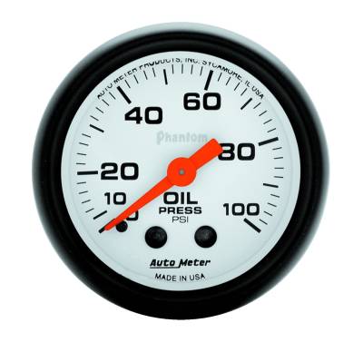 Auto Meter - Auto Meter Gauge; Oil Pressure; 2 1/16in.; 100psi; Mechanical; Phantom 5721