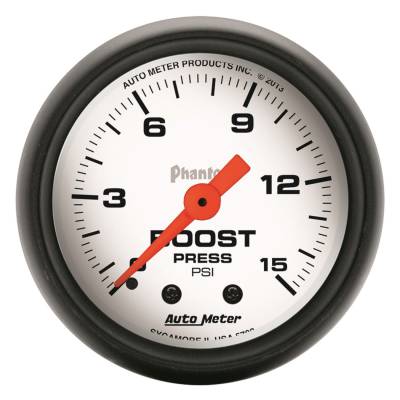 Auto Meter - Auto Meter Gauge; Boost; 2 1/16in.; 15psi; Mechanical; Phantom 5702