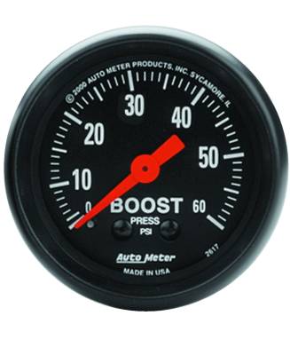 Auto Meter - Auto Meter Gauge; Boost; 2 1/16in.; 60psi; Mechanical; Z Series 2617