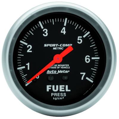 Auto Meter - Auto Meter Gauge; Fuel Pressure; 2 5/8in.; 7.0kg/cm2; Mechanical; Sport-Comp 3412-J