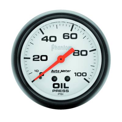 Auto Meter - Auto Meter Gauge; Oil Pressure; 2 5/8in.; 100psi; Mechanical; Phantom 5821