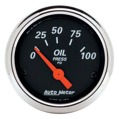 Auto Meter - Auto Meter Gauge; Oil Press; 2 1/16in.; 100psi; Elec; Designer Black 1426