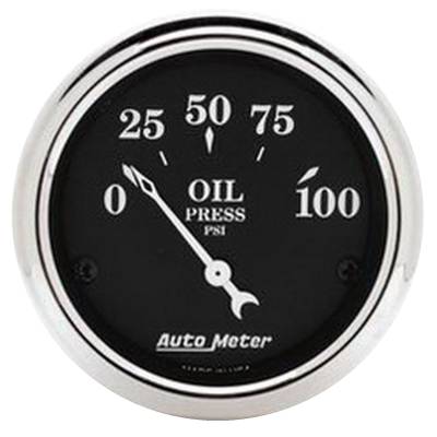 Auto Meter - Auto Meter Gauge; Oil Press; 2 1/16in.; 100psi; Elec; Old Tyme Black 1727