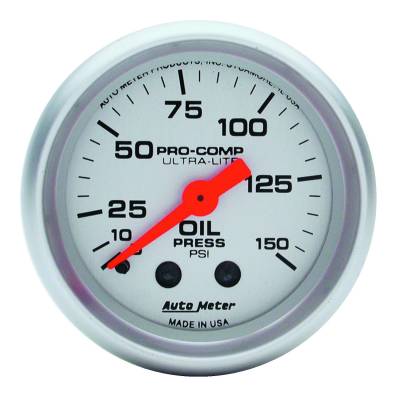 Auto Meter - Auto Meter Gauge; Oil Pressure; 2 1/16in.; 150psi; Mechanical; Ultra-Lite 4323