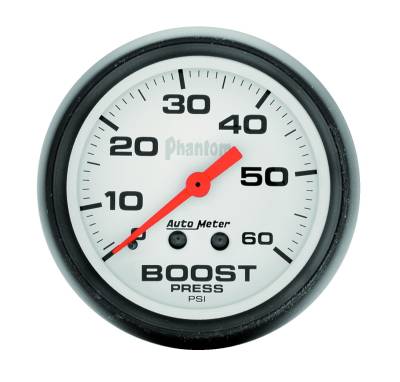 Auto Meter - Auto Meter Gauge; Boost; 2 1/16in.; 60psi; Mechanical; Phantom 5705