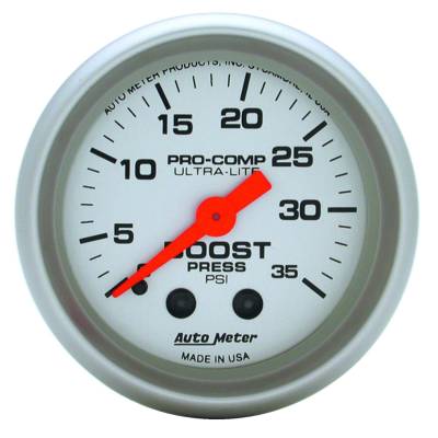 Auto Meter - Auto Meter Gauge; Boost; 2 1/16in.; 35psi; Mechanical; Ultra-Lite 4304