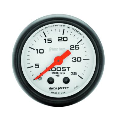 Auto Meter - Auto Meter Gauge; Boost; 2 1/16in.; 35psi; Mechanical; Phantom 5704