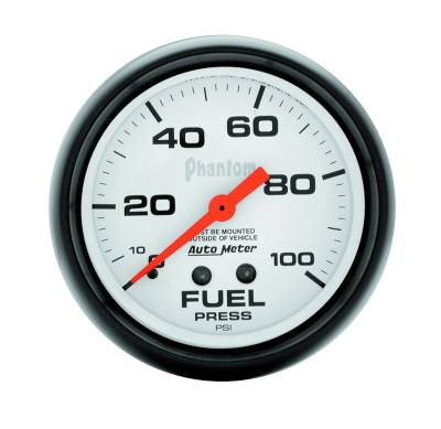 Auto Meter - Auto Meter Gauge; Fuel Pressure; 2 5/8in.; 100psi; Mechanical; Phantom 5812