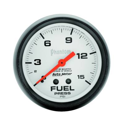 Auto Meter - Auto Meter Gauge; Fuel Pressure; 2 5/8in.; 15psi; Mechanical; Phantom 5810