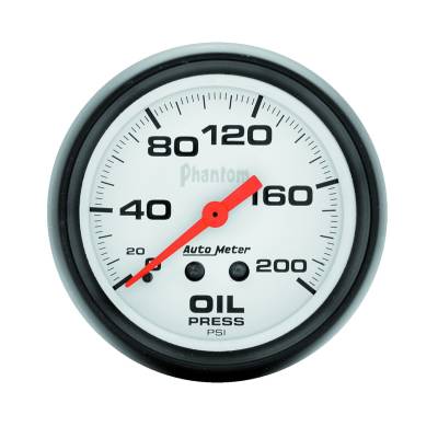 Auto Meter - Auto Meter Gauge; Oil Pressure; 2 5/8in.; 200psi; Mechanical; Phantom 5822