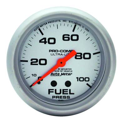 Auto Meter - Auto Meter Gauge; Fuel Pressure; 2 5/8in.; 100psi; Mechanical; Ultra-Lite 4412