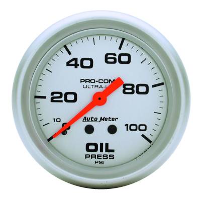 Auto Meter - Auto Meter Gauge; Oil Pressure; 2 5/8in.; 100psi; Mechanical; Ultra-Lite 4421