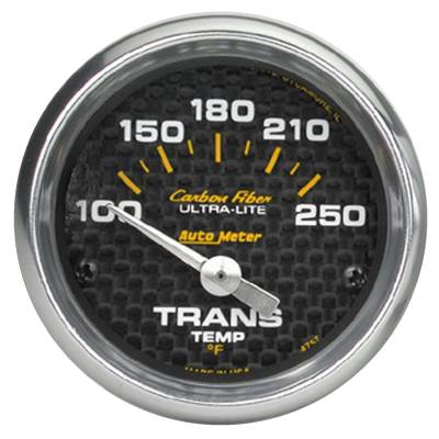 Auto Meter - Auto Meter Gauge; Transmission Temp; 2 1/16in.; 100-250deg. F; Electric; Carbon Fiber 4757