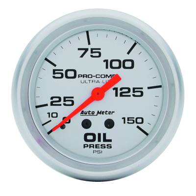 Auto Meter - Auto Meter Gauge; Oil Pressure; 2 5/8in.; 150psi; Mechanical; Ultra-Lite 4423