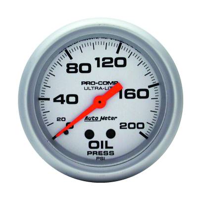 Auto Meter - Auto Meter Gauge; Oil Pressure; 2 5/8in.; 200psi; Mechanical; Ultra-Lite 4422