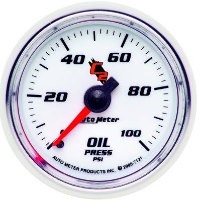 Auto Meter - Auto Meter Gauge; Oil Pressure; 2 1/16in.; 100psi; Mechanical; C2 7121