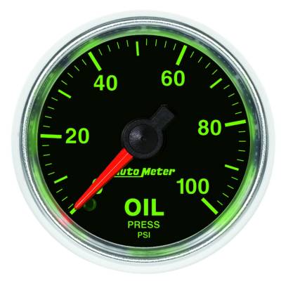 Auto Meter - Auto Meter Gauge; Oil Pressure; 2 1/16in.; 100psi; Mechanical; GS 3821