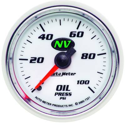 Auto Meter - Auto Meter Gauge; Oil Pressure; 2 1/16in.; 100psi; Mechanical; NV 7321