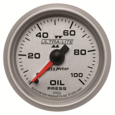 Auto Meter - Auto Meter Gauge; Oil Pressure; 2 1/16in.; 100psi; Mechanical; Ultra-Lite II 4921