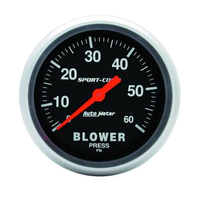 Auto Meter - Auto Meter Gauge; Blower Press; 2 5/8in.; 60psi; Mechanical; Sport-Comp 3402
