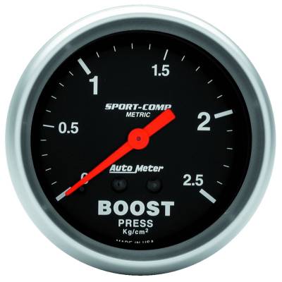 Auto Meter - Auto Meter Gauge; Boost; 2 5/8in.; 2.5kg/cm2; Mechanical; Sport-Comp 3404-J