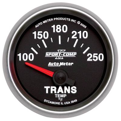 Auto Meter - Auto Meter Gauge; Transmission Temp; 2 1/16in.; 100-250deg. F; Electric; Sport-Comp II 3649