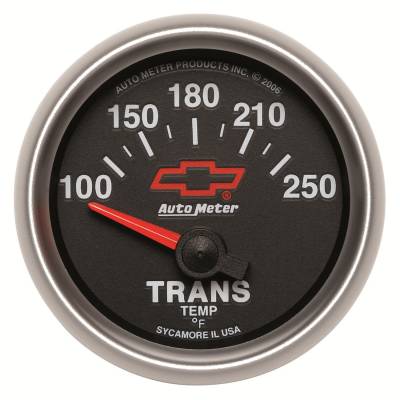 Auto Meter - Auto Meter Gauge; Transmission Temp; 2 1/16in.; 100-250deg. F; Electric; GM Bowtie Black 3649-00406