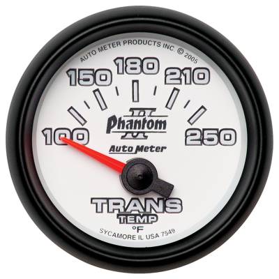 Auto Meter - Auto Meter Gauge; Transmission Temp; 2 1/16in.; 100-250deg. F; Electric; Phantom II 7549