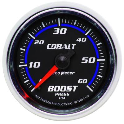 Auto Meter - Auto Meter Gauge; Boost; 2 1/16in.; 60psi; Mechanical; Cobalt 6105