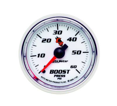 Auto Meter - Auto Meter Gauge; Boost; 2 1/16in.; 60psi; Mechanical; C2 7105