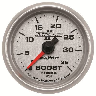 Auto Meter - Auto Meter Gauge; Boost; 2 1/16in.; 35psi; Mechanical; Ultra-Lite II 4904
