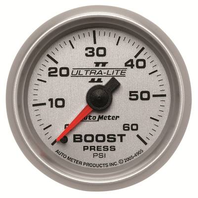 Auto Meter - Auto Meter Gauge; Boost; 2 1/16in.; 60psi; Mechanical; Ultra-Lite II 4905