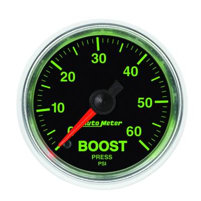 Auto Meter - Auto Meter Gauge; Boost; 2 1/16in.; 60psi; Mechanical; GS 3805
