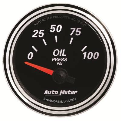 Auto Meter - Auto Meter Gauge; Oil Press; 2 1/16in.; 100psi; Elec; Designer Black II 1228