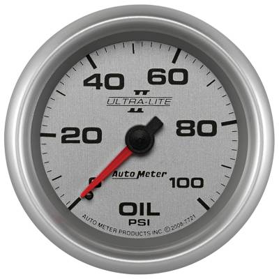 Auto Meter - Auto Meter Gauge; Oil Pressure; 2 5/8in.; 100psi; Mechanical; Ultra-Lite II 7721