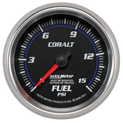 Auto Meter - Auto Meter Gauge; Fuel Pressure; 2 5/8in.; 15psi; Mechanical; Cobalt 7911