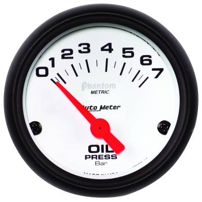 Auto Meter - Auto Meter Gauge; Oil Pressure; 2 1/16in.; 7BAR; Electric; Phantom 5727-M