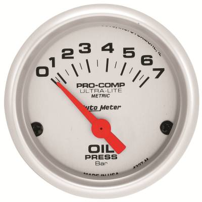 Auto Meter - Auto Meter Gauge; Oil Pressure; 2 1/16in.; 7 BAR; Electric; Ultra-Lite 4327-M