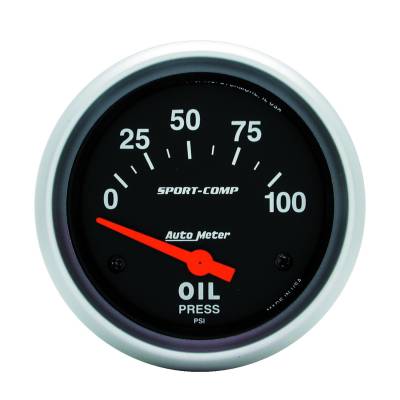 Auto Meter - Auto Meter Gauge; Oil Pressure; 2 5/8in.; 100psi; Electric; Sport-Comp 3522