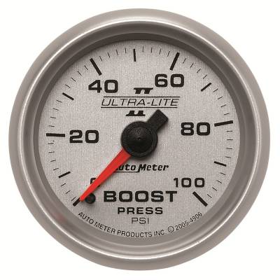 Auto Meter - Auto Meter Gauge; Boost; 2 1/16in.; 100psi; Mechanical; Ultra-Lite II 4906