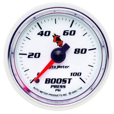 Auto Meter - Auto Meter Gauge; Boost; 2 1/16in.; 100psi; Mechanical; C2 7106